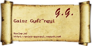 Gaisz Gyöngyi névjegykártya